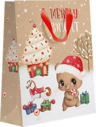 Изображение товара Пакет подарочный Snow крафт, 32х26,5х12,5см, Арт. KL