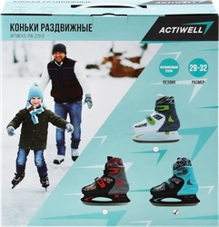 Коньки раздвижные ACTIWELL р. 29–32, цвета в ассортименте, Арт. PW-229-B