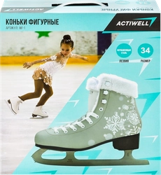 Коньки фигурные ACTIWELL р. 31, 32, 33, 34, 35, 36, белые, Арт. WF-1