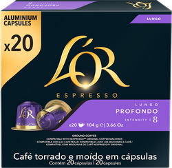 Изображение товара Кофе в капсулах L'OR Espresso Lungo Profondo натуральный жареный 
молотый, 20кап