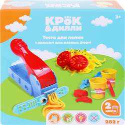 Изображение товара Тесто для лепки КРОК&ДИЛЛИ с прессом, 5 предметов, Арт. 3901