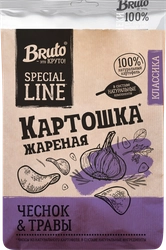 Чипсы картофельные BRUTO со вкусом чеснок и травы, из натурального картофеля, 120г