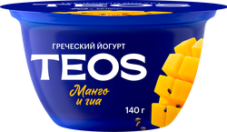 Изображение товара Йогурт TEOS Греческий Манго, чиа 2%, без змж, 140г