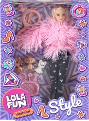 Набор игровой LOLA FUN Кукла-модница с питомцами, 9 предметов, Арт. GN019-C