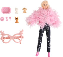 Набор игровой LOLA FUN Кукла-модница с питомцами, 9 предметов, Арт. GN019-C