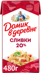 Изображение товара Сливки стерилизованные ДОМИК В ДЕРЕВНЕ 20%, без змж, 480г