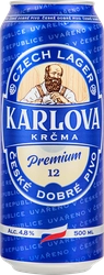 Пиво светлое KARLOVA KRCMA PREMIUM фильтрованное пастеризованное 4,8%, 0.5л