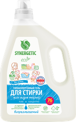 Изображение товара Гель для стирки SYNERGETIC Pure биоразлагаемый концентрированный, 2,28л