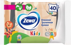 Бумага туалетная влажная детская ZEWA Kids без аромата, 40шт