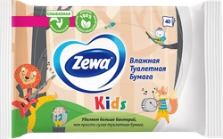 Бумага туалетная влажная детская ZEWA Kids без аромата, 40шт