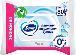 Бумага туалетная влажная ZEWA Pure, 80шт