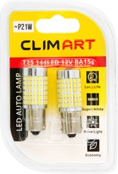 Изображение товара Лампа автомобильная светодиодная CLIM ART T25 144LED 12V BA15s (P21W)/к-т, 2шт