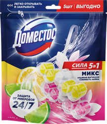 Изображение товара Блок для унитаза ДОМЕСТОС Power 5 Магнолия, лимон, 5шт