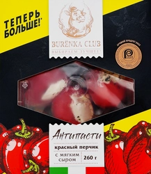 Антипасти BURENKA CLUB Красный перчик с мягким сыром в масле, 260г