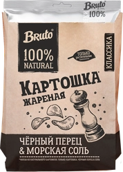 Чипсы картофельные BRUTO с морской солью и черным перцем, 120г