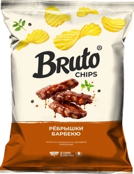 Чипсы картофельные BRUTO со вкусом копченых ребрышек барбекю, 120г