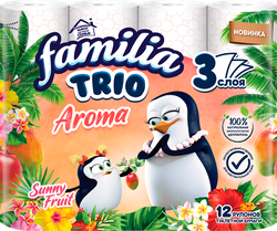 Изображение товара Туалетная бумага FAMILIA Trio Sunny fruit 3-слоя, 12шт