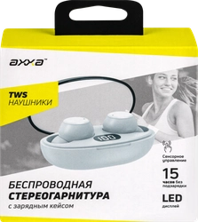 Стереогарнитура AXXA AB-03, TWS, BT 5.2, 300 мАч, LED, в ассортименте