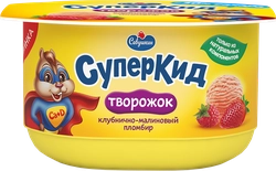 Паста творожная САВУШКИН Суперкид Клубнично-малиновый пломбир 3,5%, без змж, 110г