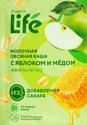 Каша овсяная ЛЕНТА LIFE молочная, с яблоком и медом, 40г