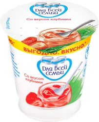 Продукт йогуртный ДЛЯ ВСЕЙ СЕМЬИ Клубника 1%, без змж, 290г