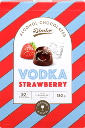 Изображение товара Конфеты DIMLER с алкогольной начинкой водка и вкусом клубники, 150г