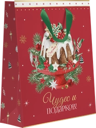 Пакет подарочный Новогодняя сказка, 41х31х10см, Арт. XL