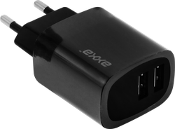 Устройство зарядное сетевое AXXA 2 USB 2.4А, черный, Арт. 2402