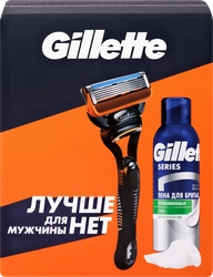 Набор подарочный мужской GILLETTE Fusion Бритва с 1 кассетой+Пена для бритья успокаивающая, 200мл