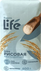 Мука рисовая ЛЕНТА LIFE безглютеновая, 600г