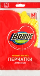 Перчатки BONUS универсальные, латекс, размер M, 1 пара, Арт. 14410009