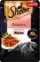 Корм влажный для взрослых кошек SHEBA Ломтики в желе с форелью, 75г