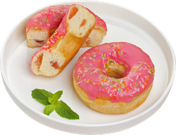 Изображение товара Донат ЛЕНТА FRESH с клубничным кремом, 65г