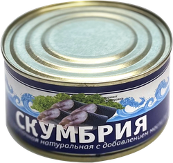 Изображение товара Скумбрия натуральная с добавлением масла, 250г