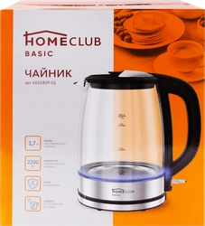 Чайник HOMECLUB стекло, 1.7л, Арт. KEG5809-GS