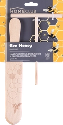 Набор кулинарный HOMECLUB Bee Honey, лопатка для блинов + распределитель теста, дерево, Арт. RG-PS1