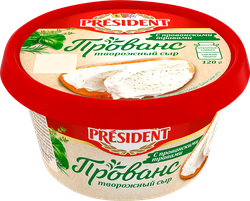 Изображение товара Сыр творожный PRESIDENT Прованс с прованскими травами 60%, без змж, 120г