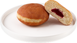 Изображение товара Пончик ЛЕНТА FRESH с малиновой начинкой, 60г