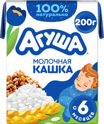 Изображение товара Каша злаковая детская АГУША Засыпай-ка, молочная, с 6 месяцев, 190мл