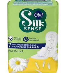 Прокладки OLA! Silk sense Ночные Ромашка ультратонкие, 7шт