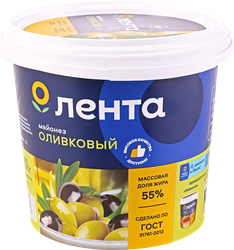 Майонез ЛЕНТА Оливковый 55%, 800мл