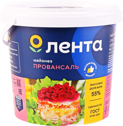 Майонез ЛЕНТА Провансаль 55%, 800мл