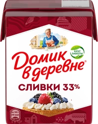 Сливки для взбивания ультрапастеризованные ДОМИК В ДЕРЕВНЕ 33%, без змж, 200г