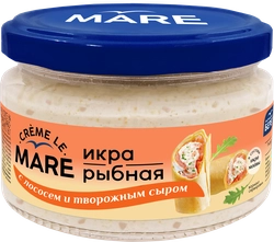 Икра рыбная слабосоленая БАЛТИЙСКИЙ БЕРЕГ Creme Le Mare, в соусе с рубленным слабосоленым лососем и творожным сыром, 165г