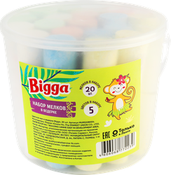 Игрушка BIGGA Цветной мел в ведерке, Арт. 2205K0100, 20шт