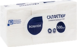 Салфетки бумажные BONVIDA белые 1-слой, 500шт