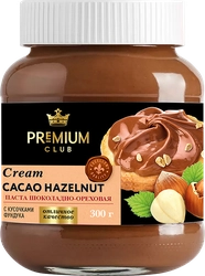 Паста шоколадно-ореховая PREMIUM CLUB с кусочками фундука 30%, 300г
