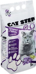 Наполнитель минеральный для кошачьего туалета CAT STEP Compact White Lavеnder комкующийся, 4,2кг