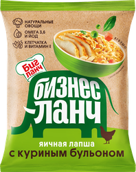 Лапша БИЗНЕС ЛАНЧ Яичная, с куриным бульоном, 60г