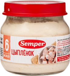 Пюре мясное SEMPER Цыпленок, с 6 месяцев, 80г